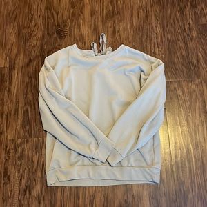 Gray Long Sleeve shirt with tie in the back